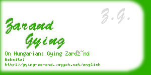 zarand gying business card